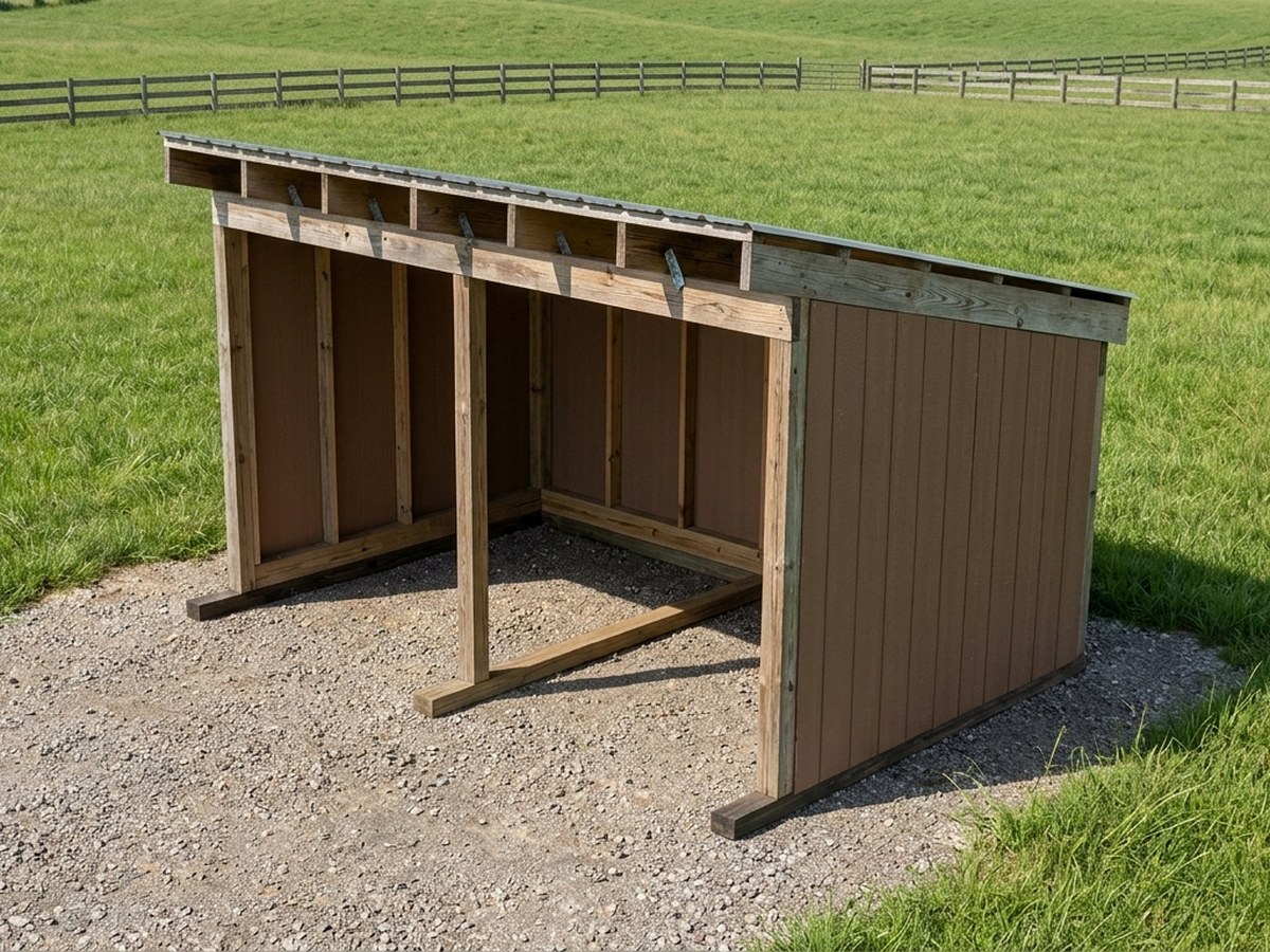 Goat Shelter and Horse Run-In Shed Plans PDF: 8x8, 8x12, 12x12 and 12x24, Open Front, image 3